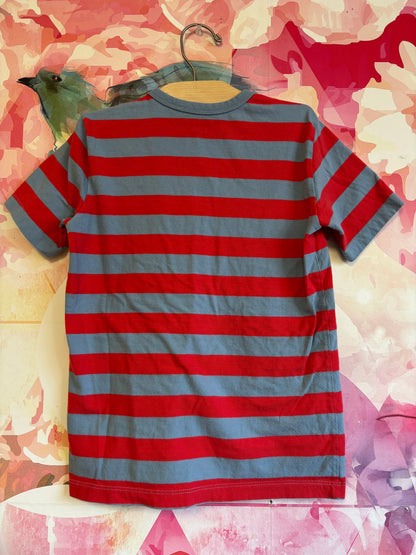 Crewcuts red/blue stripe short sleeve shirt. Size 8/9.