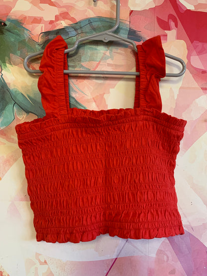 Gap kids red crop ruched tank top. Size 10/11