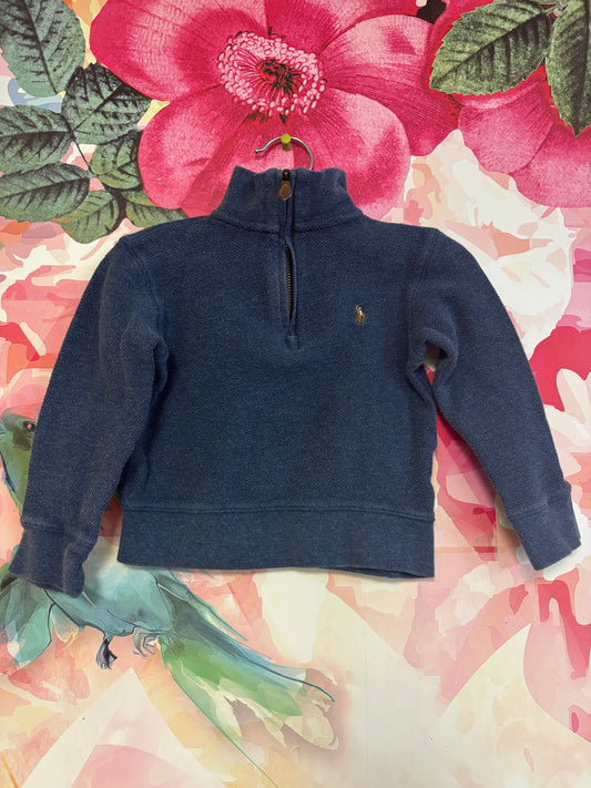 Polo Ralph Lauren light blue quarter zip sweater. Size 2T.