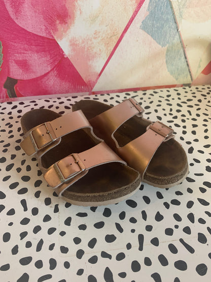 Rose gold Birkenstock sandals. Size 2.5.