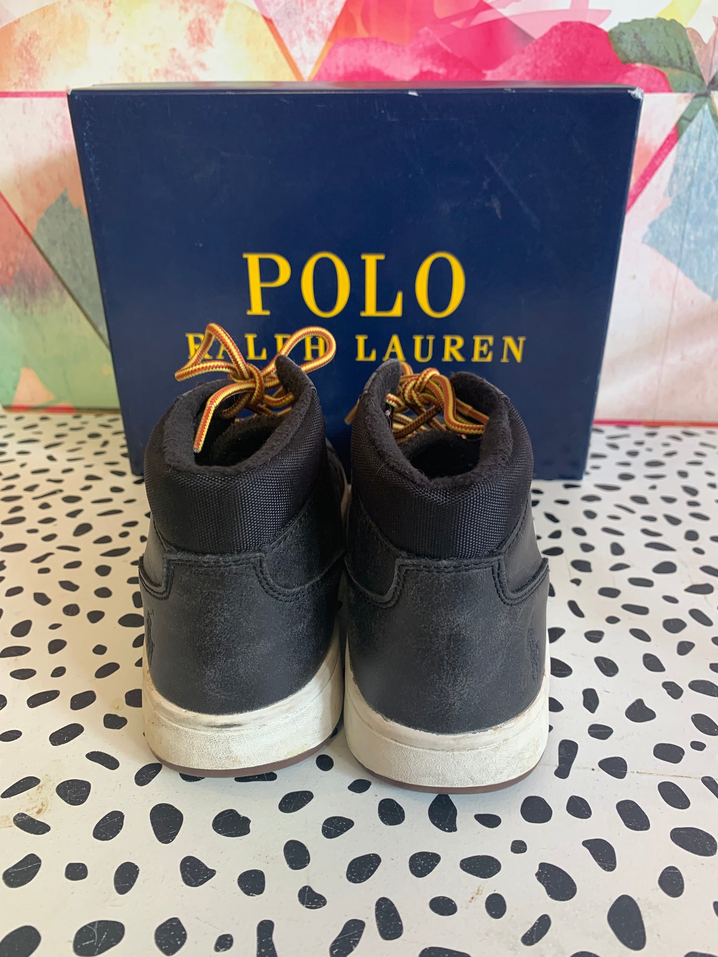 Polo Ralph Lauren black Polo Court Sneaker Boot. Size 3. Comes in original box.