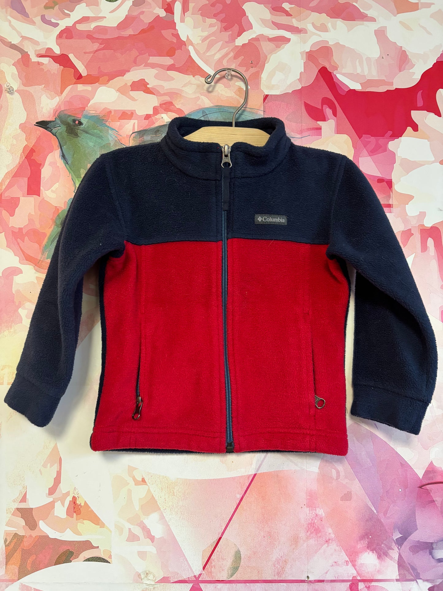 Columbia red/blue fleece jacket. Size 3T.