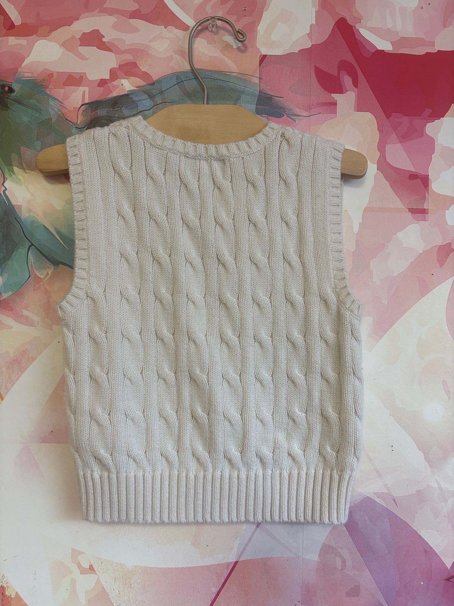 Polo Ralph Lauren ivory knit sweater vest. Size 2T.