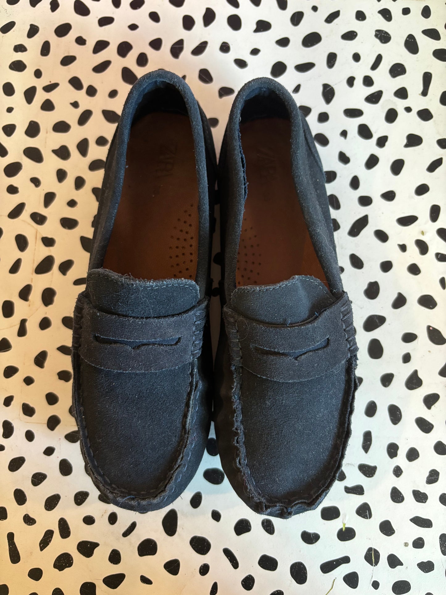 Zara navy blue suede loafers. Size 3.5