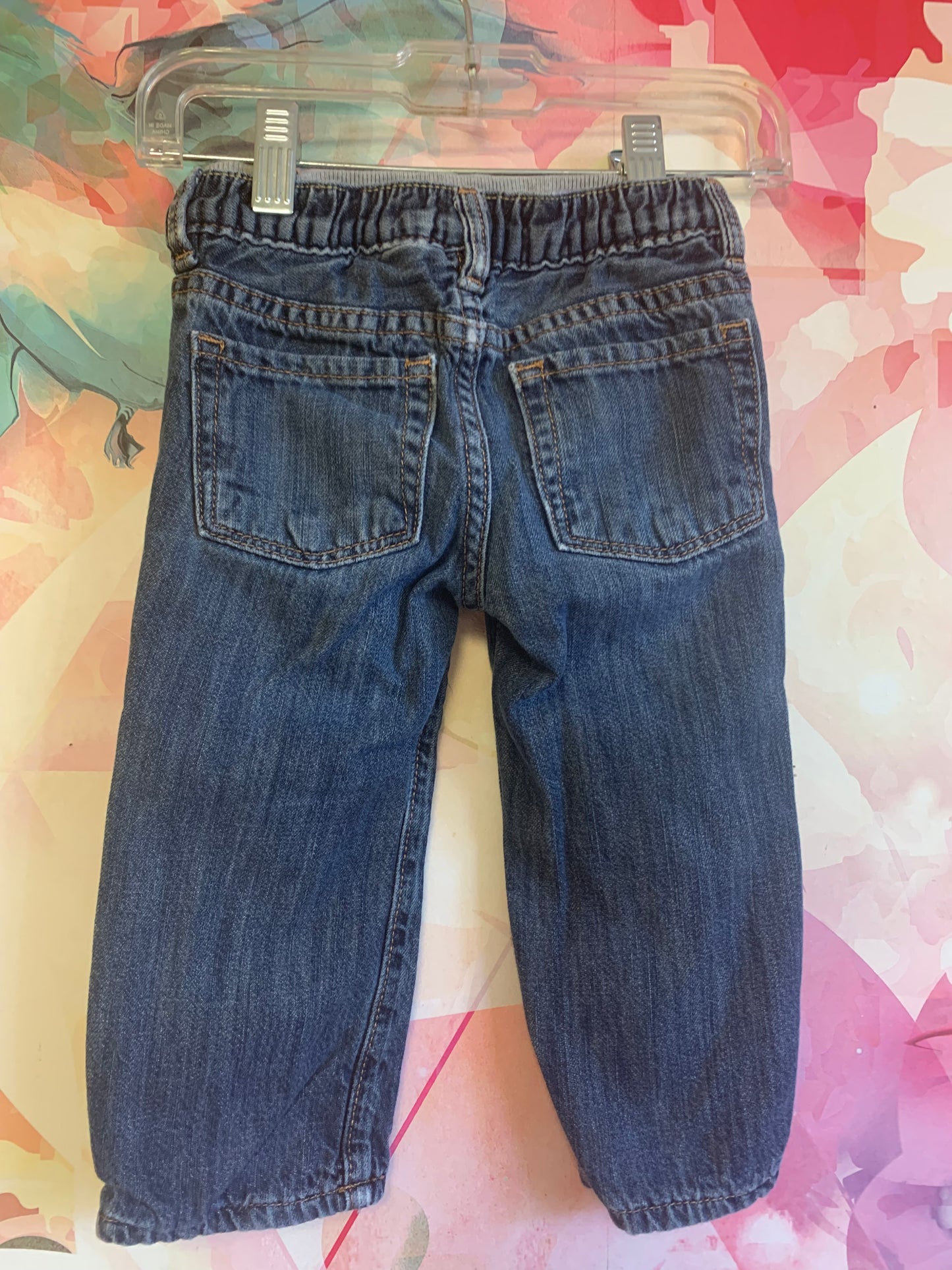 Baby Gap blue jeans with grey sweatpants lining. Size 12-18m