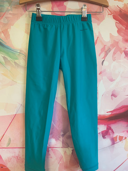 Polarn O. Pyret teal blue rash guard leggings. Eco-UV surfer pants. Size 2-4T.