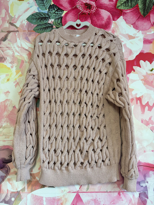 Zara light pink loose knit sweater tunic dress. Size 14