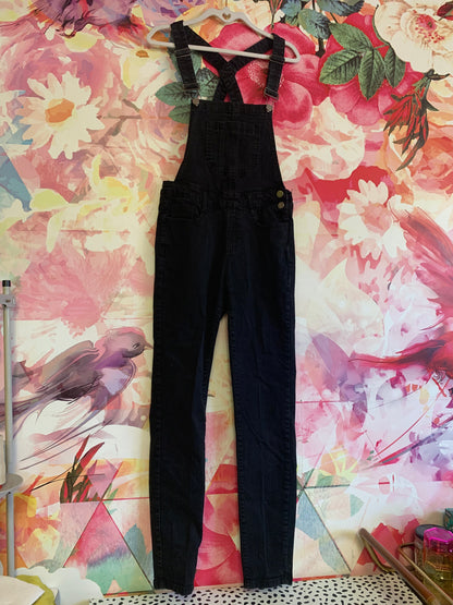 Harper black denim overalls. Size Medium.