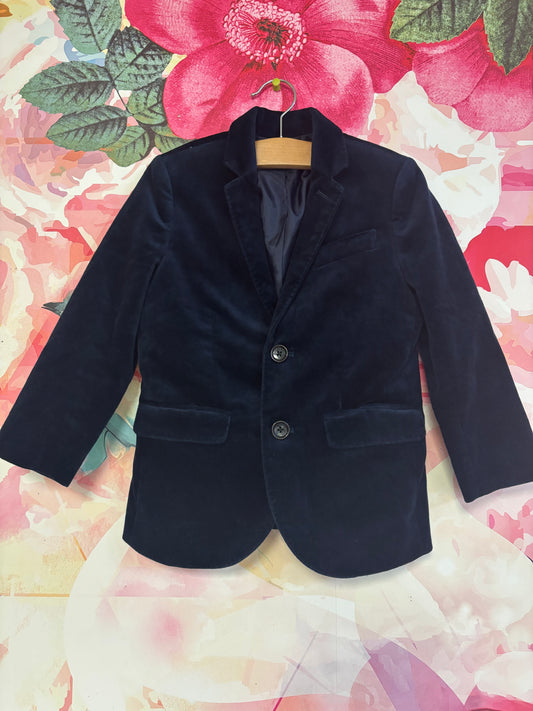 J. Crew Crewcuts navy blue velvet Ludlow blazer. Size 5.