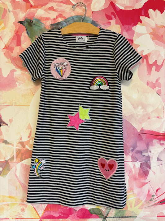 Lola & The Boys Mod Patch T-shirt dress. Size 8