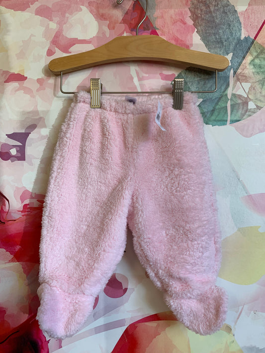 Baby Gap pink fleece footed pants. Animal feet. *New with Tags* Size 3-6m