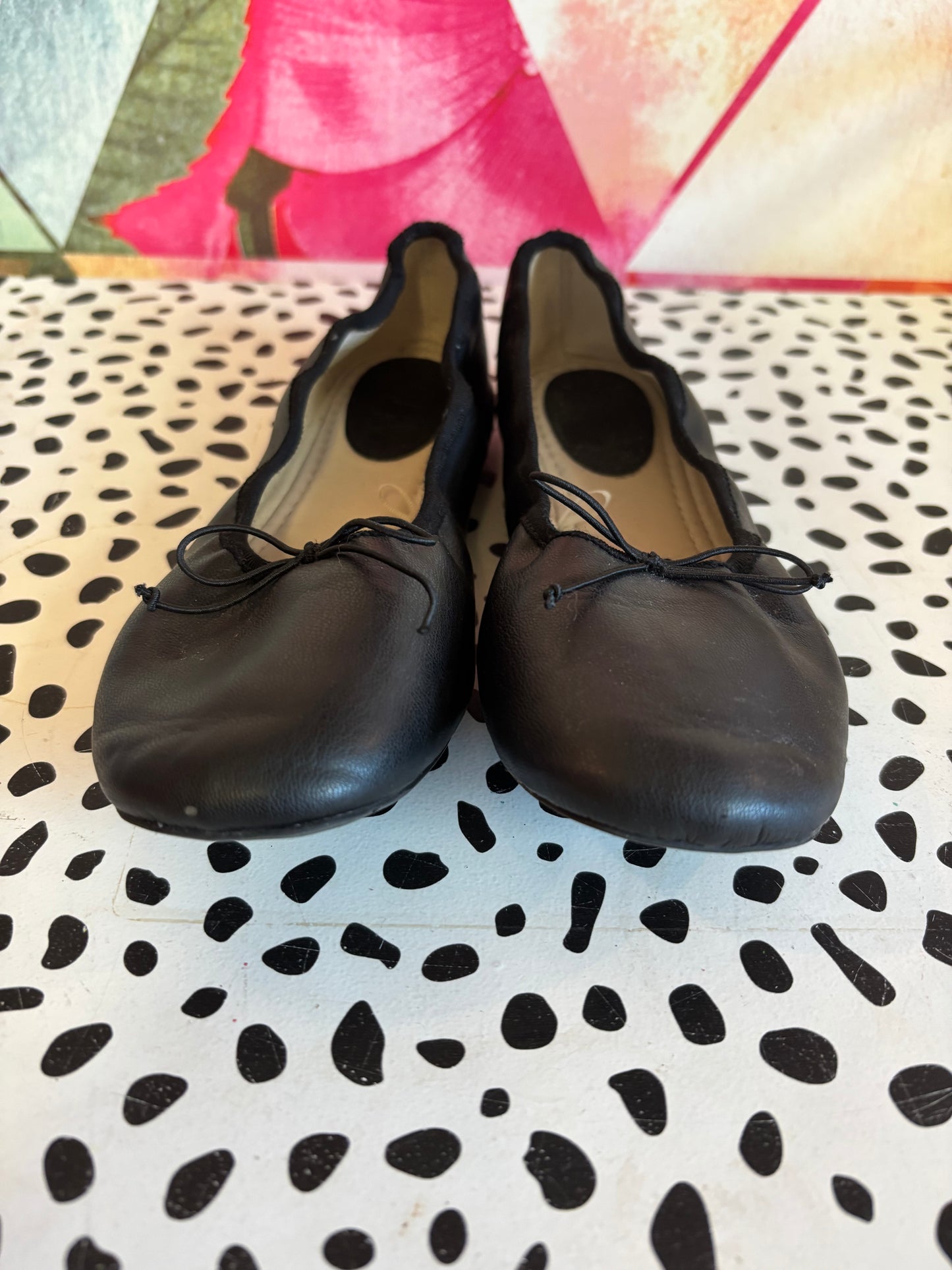 Zara black elastic stretchy heel ballet flat. Size 3.