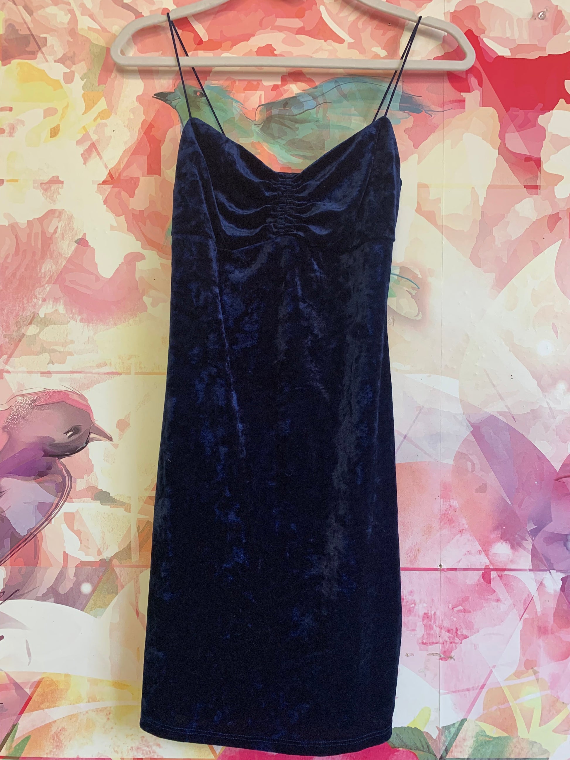 Urban Outfitters navy blue velour spaghetti strap fitted dress. Size s Cloud & Bunny Urban Outfitters navy blue velour spaghetti strap fitted dress. Size s Cloud & Bunny