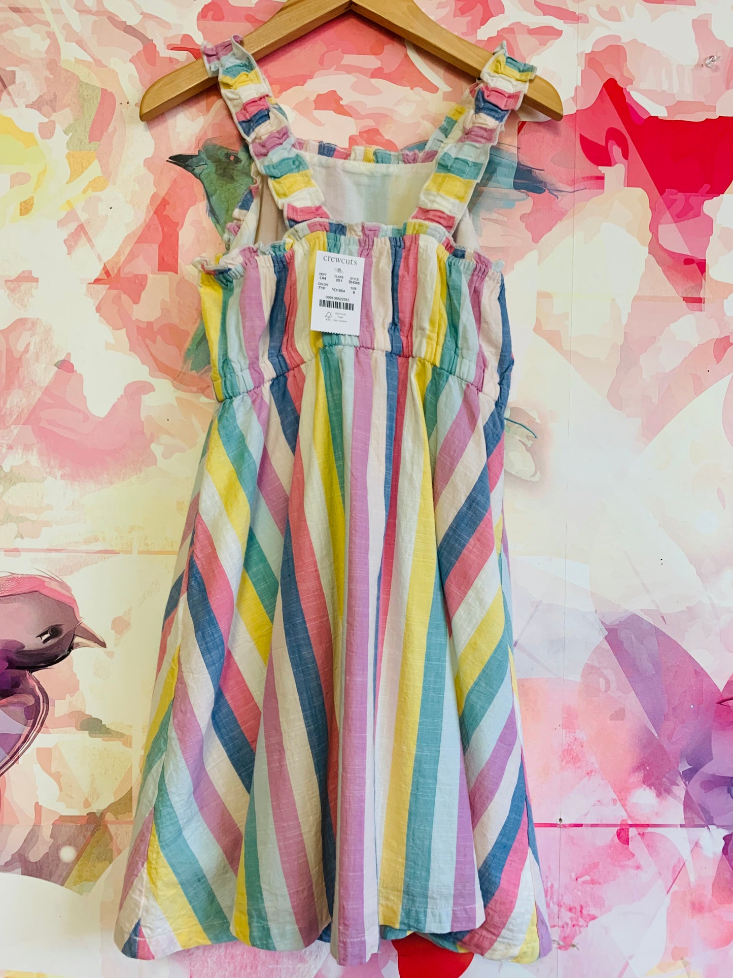 Crewcuts rainbow stripe dress NEW WITH TAGS. size 8