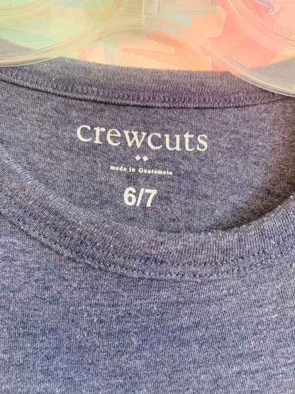 Crewcuts long sleeve blue shirt with BROOKLYN. Size 6/7T