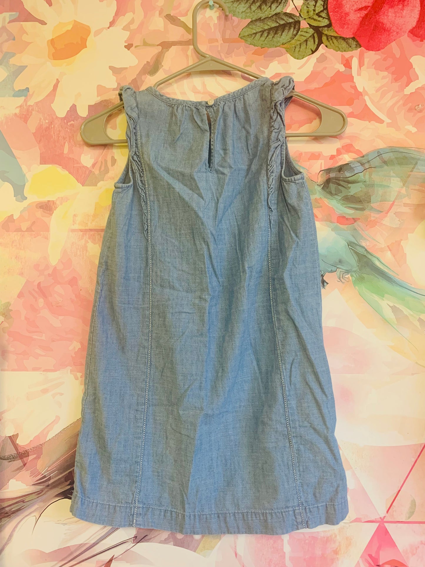 Crewcuts light blue 100% cotton flutter sleeve dress. Size 8