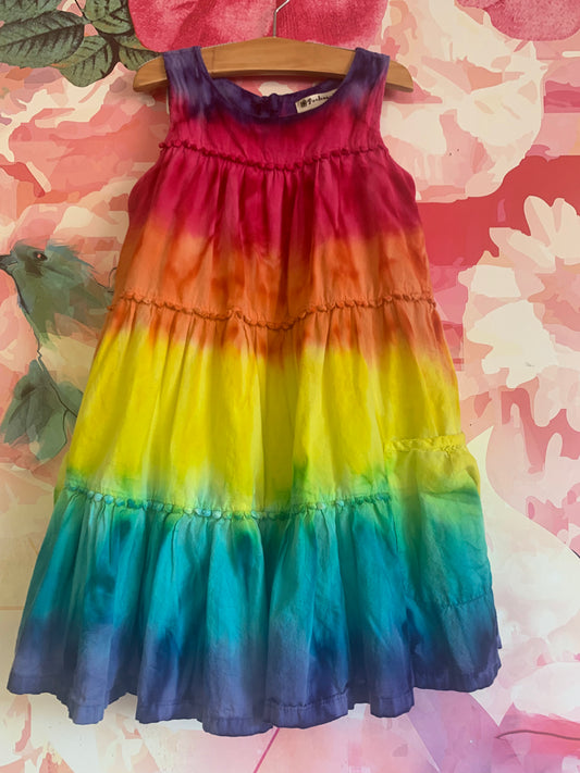 Pandemonium tiered rainbow ombré sleeveless dress. Size 5