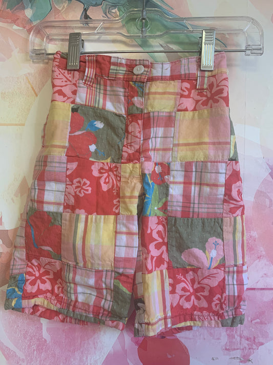 Janie & Jack colorful patchwork shorts with adjustable waist. Size 5