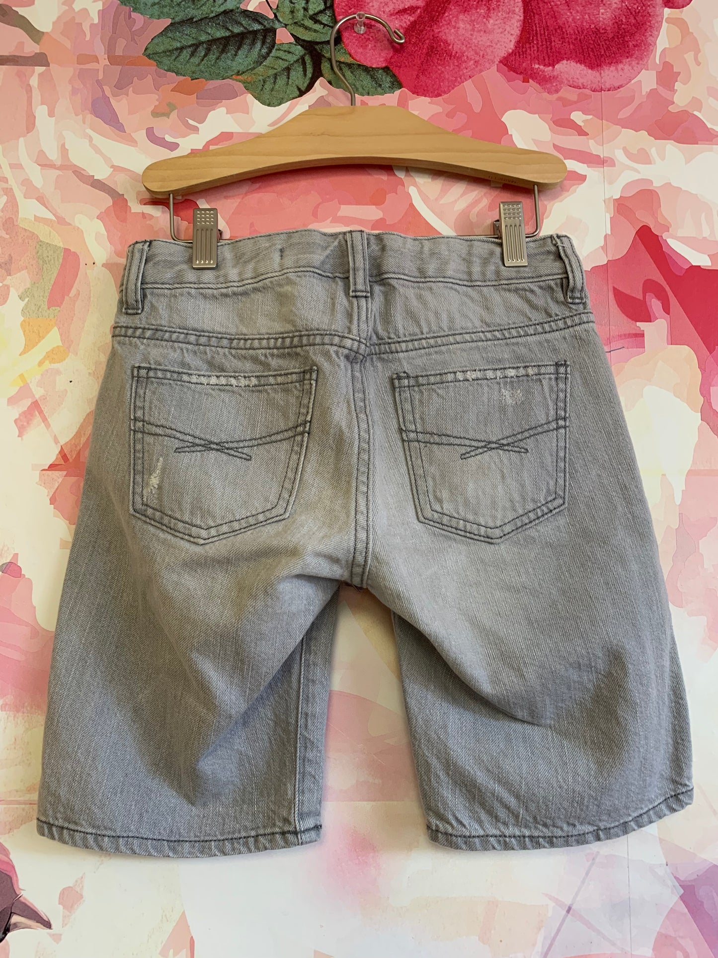 Gap grey denim shorts - slightly distressed. Size 10R.