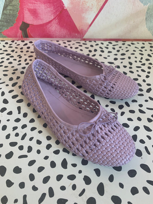 Zara light purple woven slip on summer shoes. Size 3.