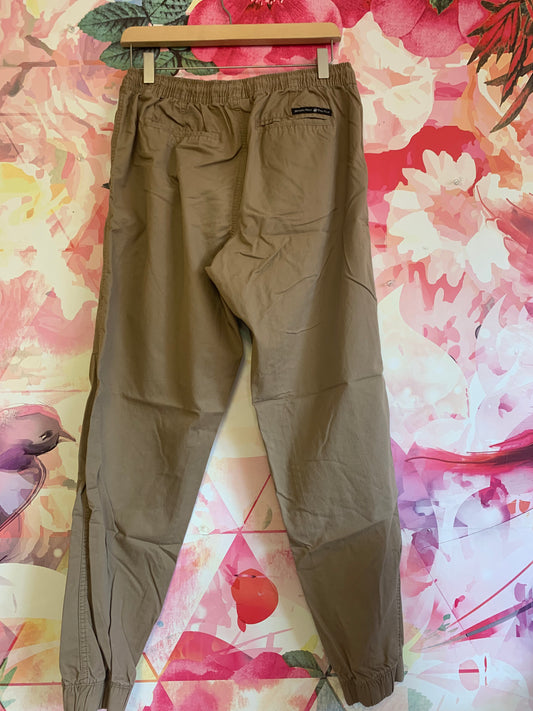 Beverly Hills Polo Club khaki elastic waist joggers with elastic ankles. 100% cotton. Size 14.