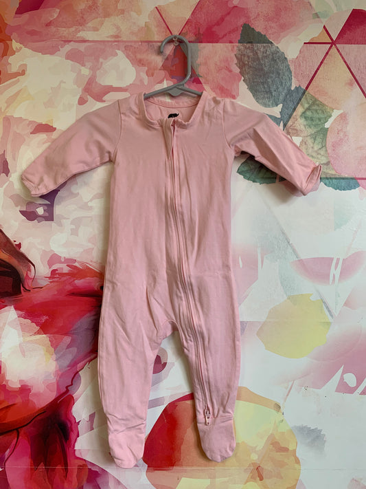 Monica & Andy pink footed zip up romper. Size 3-6m