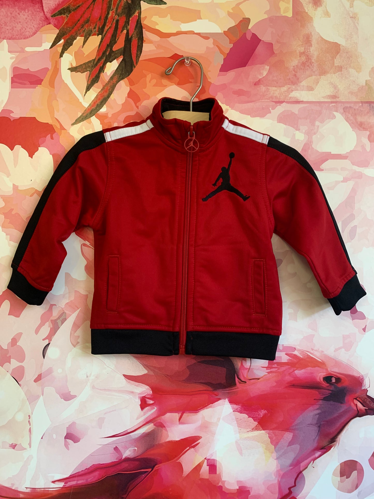 Michael Jordan red & black athletic jacket. Size 6-9m