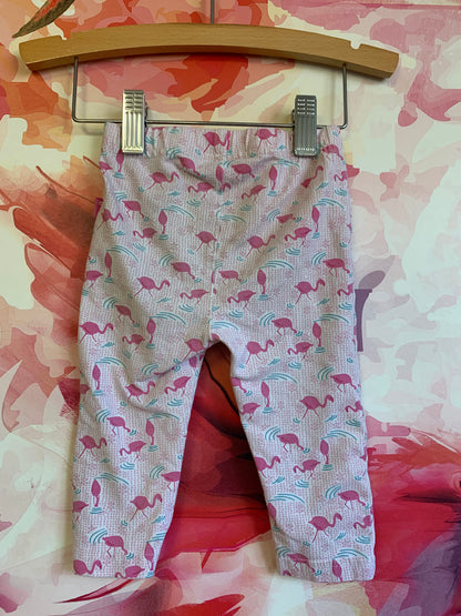 Jojo Maman Bebe pink flamingo leggings. Size 12-18m