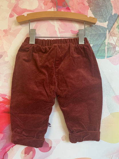 Next burnt Orange corduroy pants with elastic waist and pockets. Size 3-6m