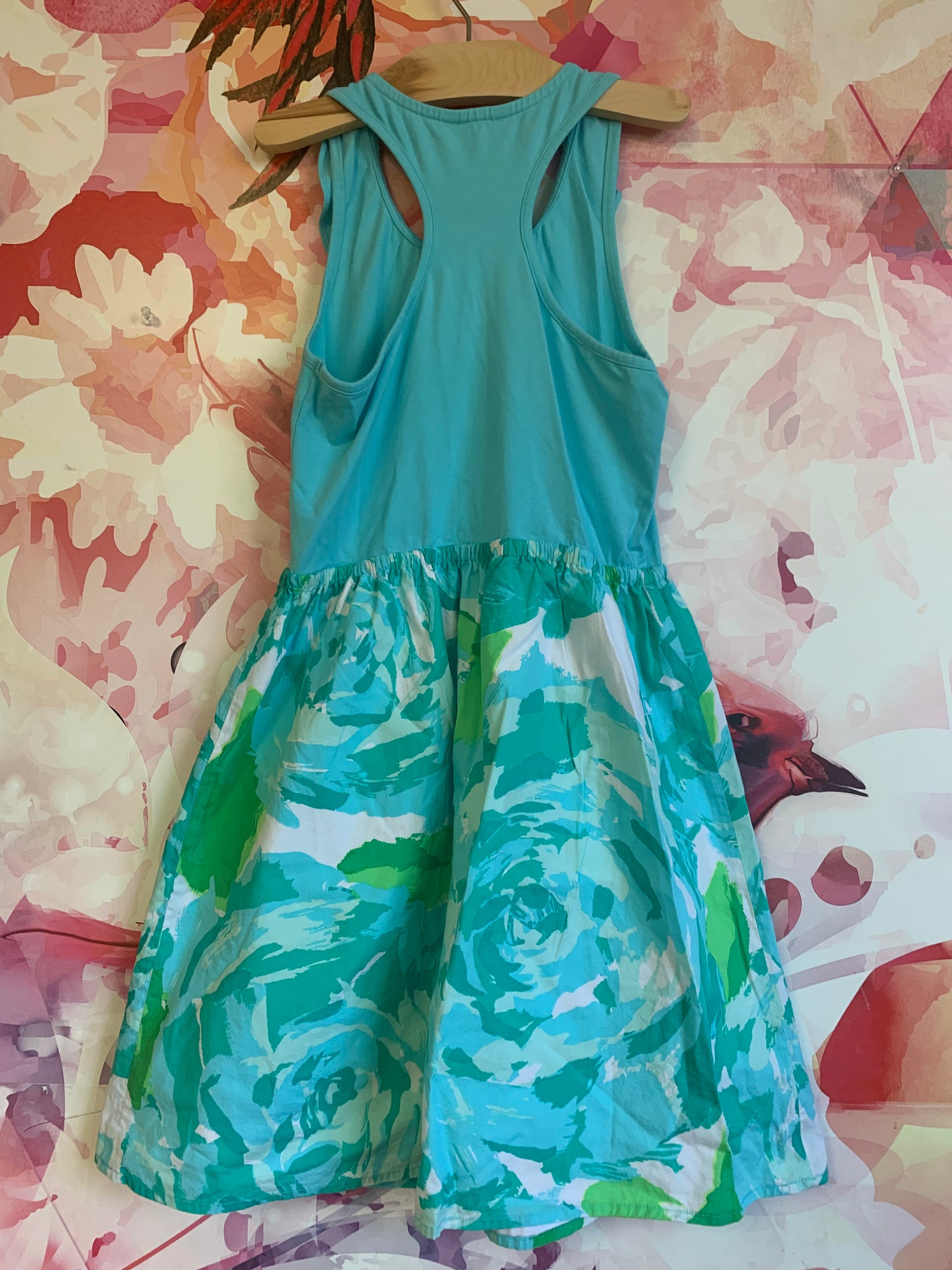 Lilly Pulitzer teal, white, green dress. Size 12/14