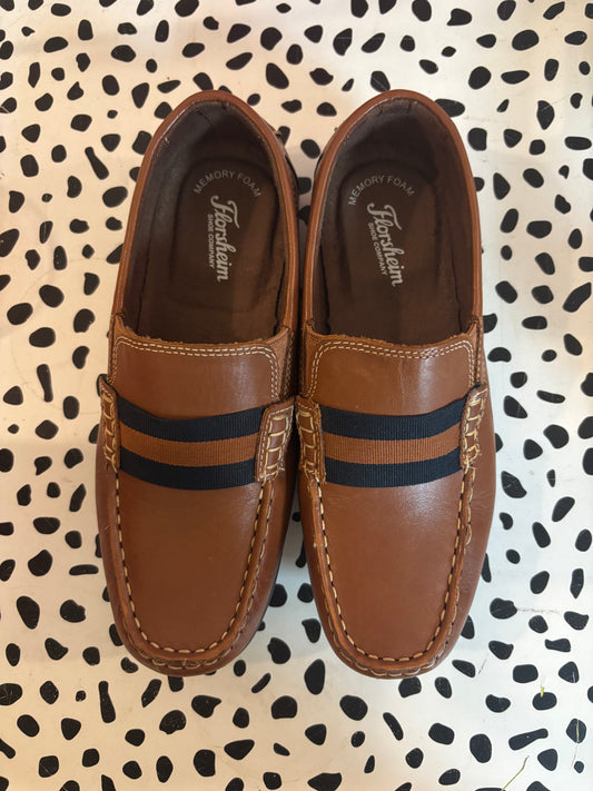 Florsheim shoes. New in box. Saddle Tan Jasperson Strap loafers. Size 4M.