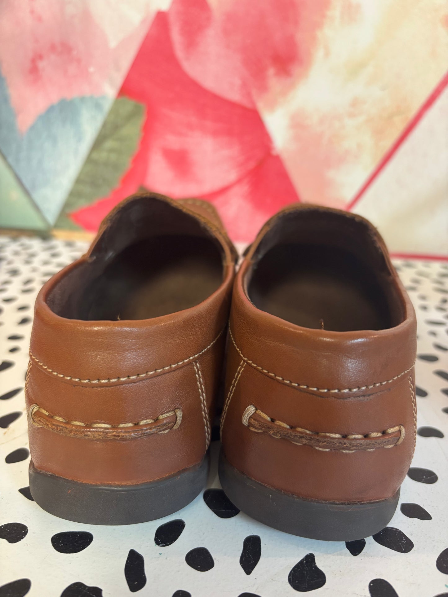 Florsheim shoes. New in box. Saddle Tan Jasperson Strap loafers. Size 4M.