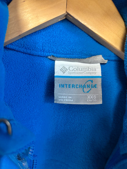 Columbia blue jacket with hood and zip off sleeve lining. Size 4T / 5T