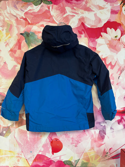 Columbia blue jacket with hood and zip off sleeve lining. Size 4T / 5T