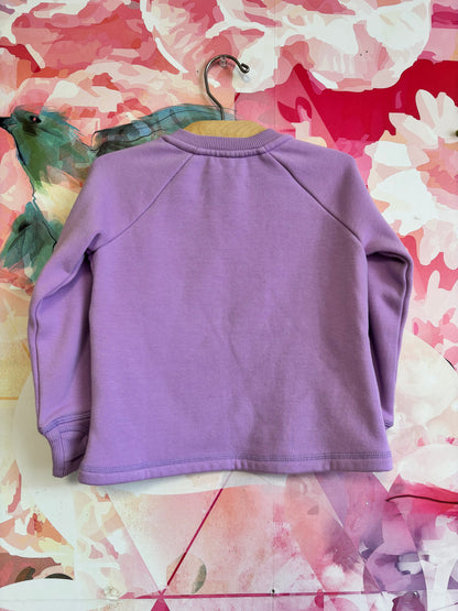 Eddie Bauer purple fleece sweater with side zipper, pockets and thumb holes. Size 4T