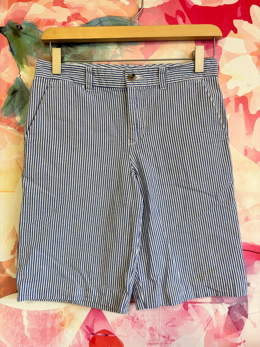 Polo Ralph Lauren blue & white stripe seersucker shorts. Size 14