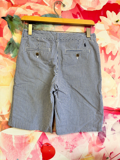 Polo Ralph Lauren blue & white stripe seersucker shorts. Size 14