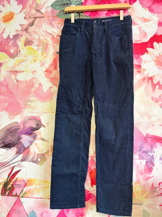 Gap navy blue corduroy pants. 90’s Original Straight style. Size 14