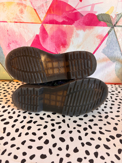 Doc Martens Blue Floral Lace Up Boots. Size 5B.