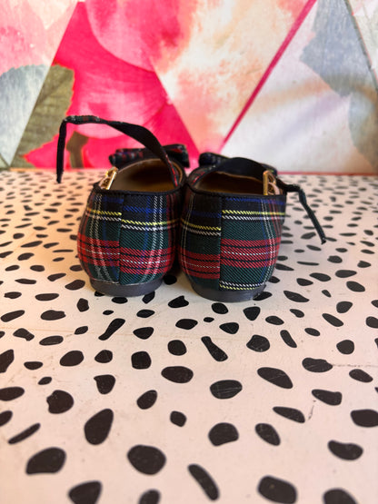 J. Crew Plaid Mary Janes. Bow. Size 1B.
