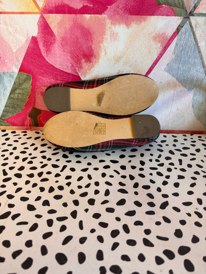 J. Crew Plaid Mary Janes. Bow. Size 1B.