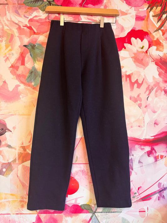 Zara Navy Blue Wide Leg Pants With Elastic Waistband. Size 13T.