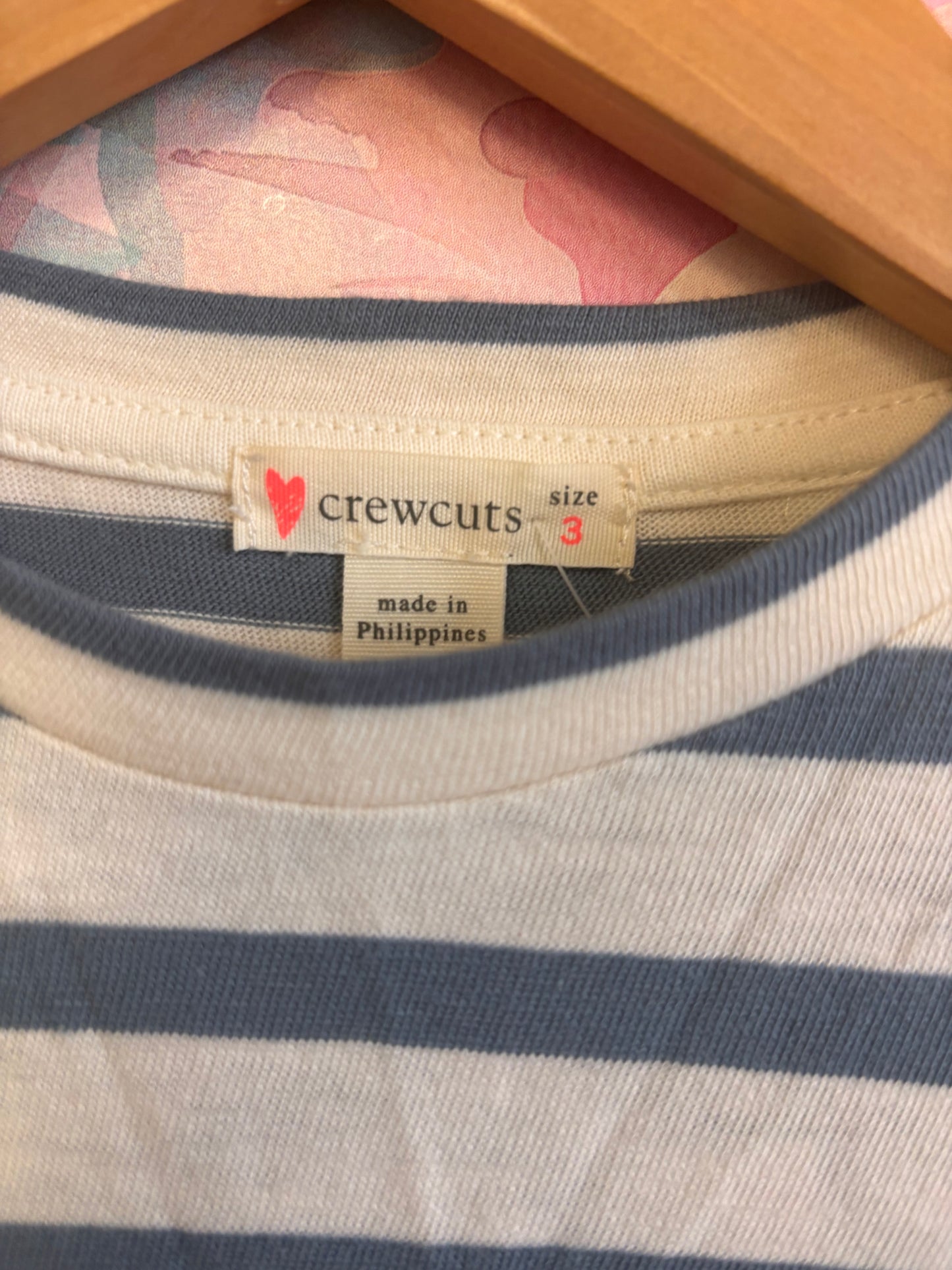 Crewcuts Blue & Cream Stripe Long Sleeve Top. New With Tags. Size 3T.