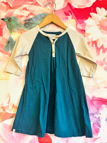 mini mioche blue & cream dress. Size 3T / 4T