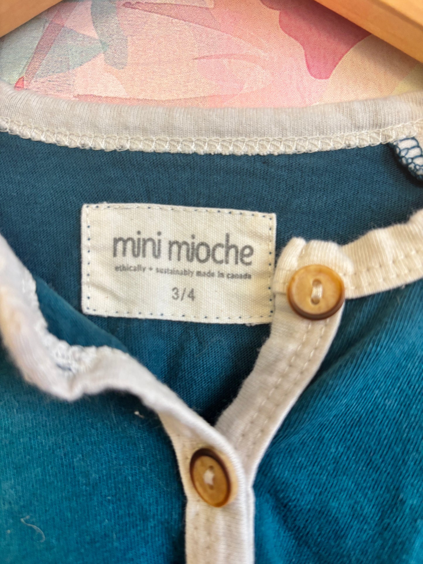 mini mioche blue & cream dress. Size 3T / 4T