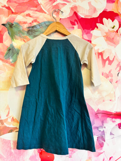 mini mioche blue & cream dress. Size 3T / 4T