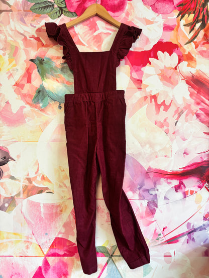 Hope & Henry white blouse and H&M burgundy corduroy overalls. Both size 6T