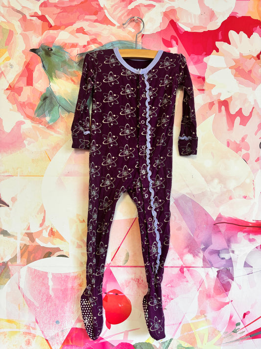 Kickee Pants Purple Footed Romper. Size 9-12m.