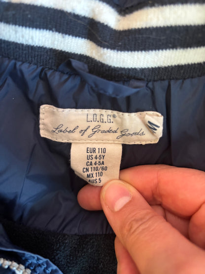 LOGG Navy Blue Fleece Lined Puffy Vest With Hood. Size 4T.