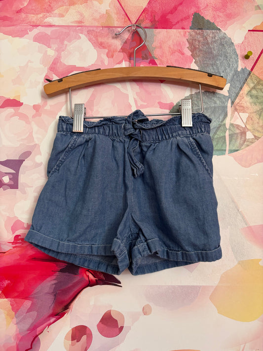 Baby Gap blue denim shorts with tie waist. Size 5T.